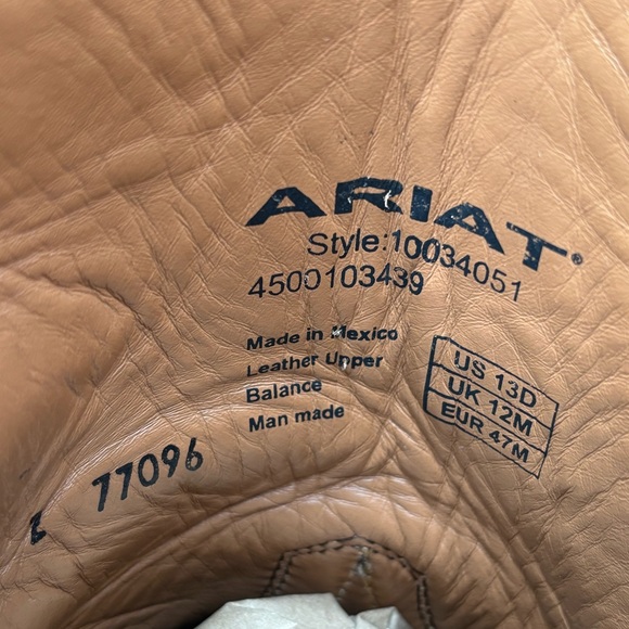 Men’s Ariat Gallup  Western Boots color Mocha Full Quill Ostrich Size 13D - Picture 15 of 16